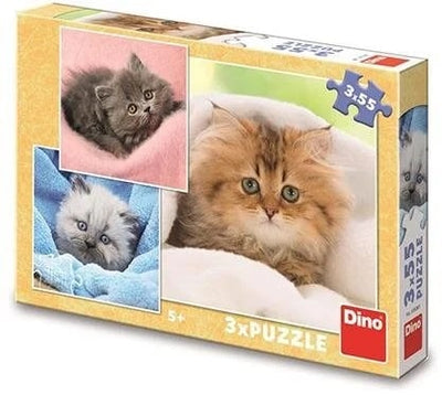 puzzel schattige kittens 3 x 55 stukjes