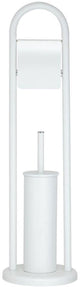 Sealskin acero toiletbutler vrijstaand - toiletborstel met houder - wc rolhouder met klep - wit