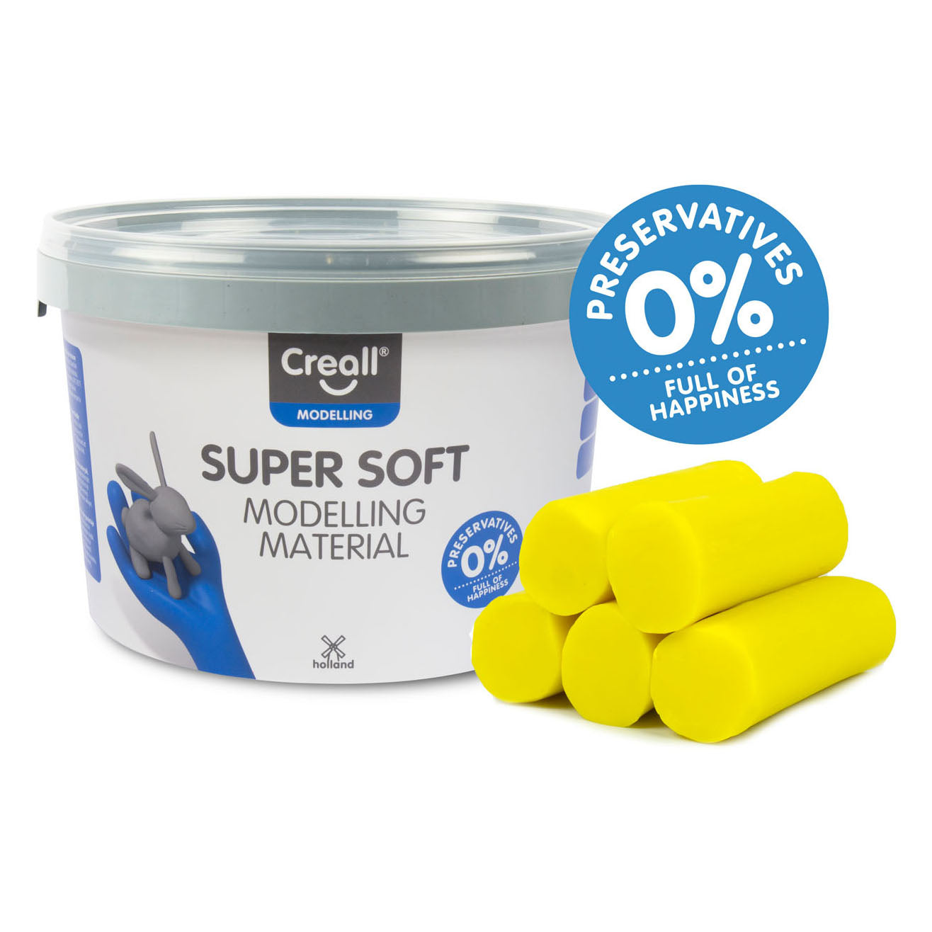 Creall Supersoft klei Geel, 1750gr.