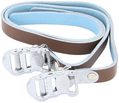 Contec pedalriemen leather strap ct pedalstrap leather leather brown 2pcs