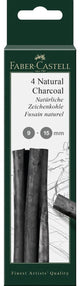 Faber-castell houtskool - pitt monochrome - 9-15 mm - 4 stuks - fc-129498