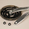 Lasco crankset 24 34 42t zilver zwart verdiept -4mm