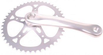 Hzb kettingwiel crankset alu 46 tands 170 mm 1 8 - 3 32 zilver