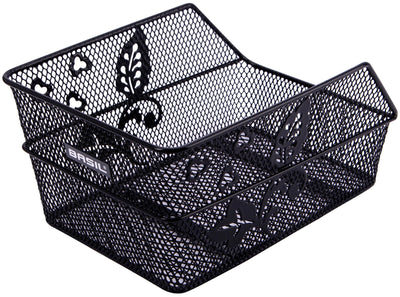 Basil Cento Flower S - fietsmand - achterop - zwart