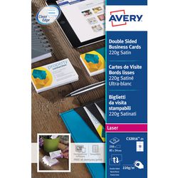 Visitekaarten avery 220g m2 85 x 54 mm extra glad