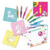 Ses creative - unicorn - blow airbrush pens - knutselen meisjes - 12 kleurkaarten - wasbaar uit kleding - vanaf 5 jaar