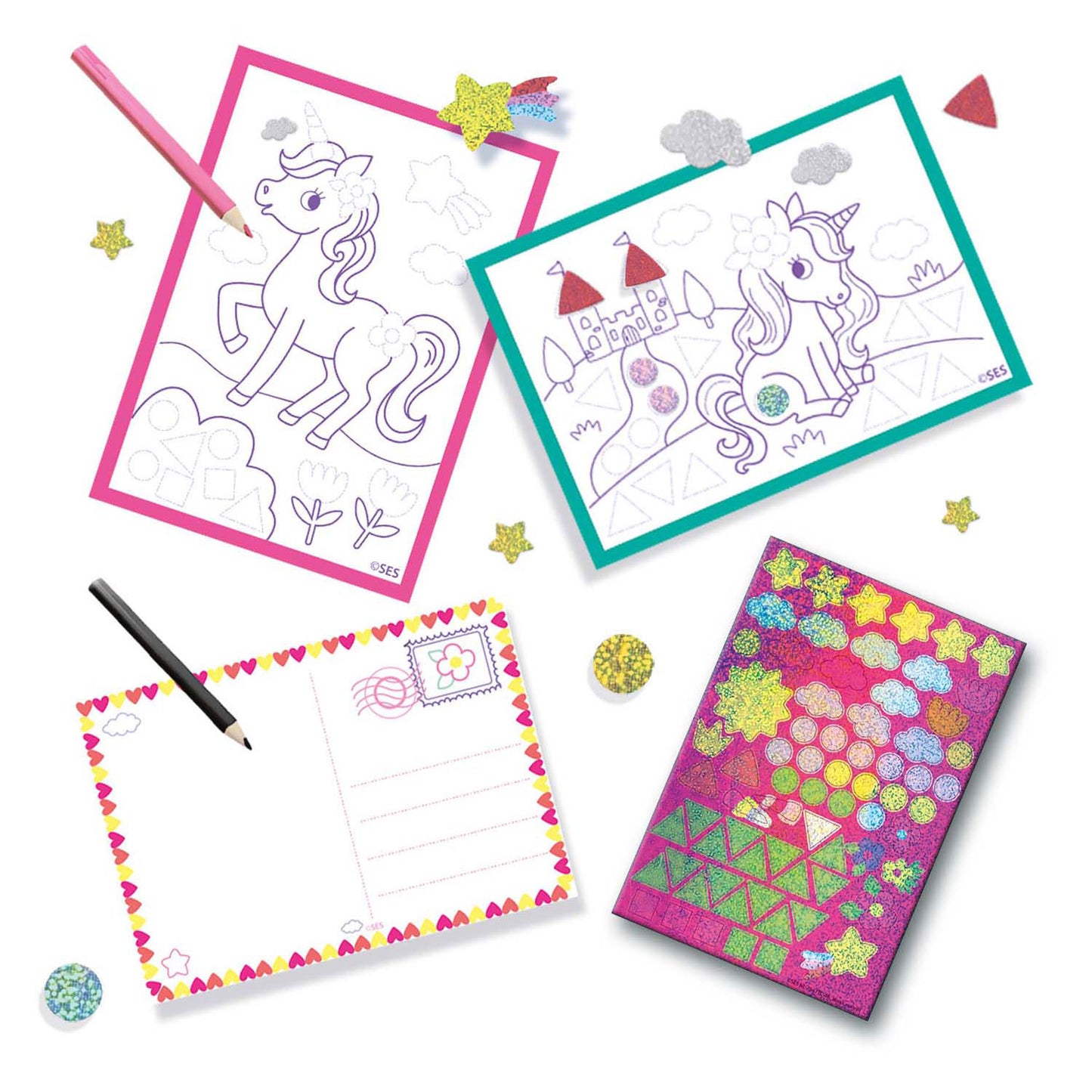 Ses creative 02401 activiteiten tas - armbandjes maken - kleuren - stickeren - knutselen op reis - versier je eigen tas