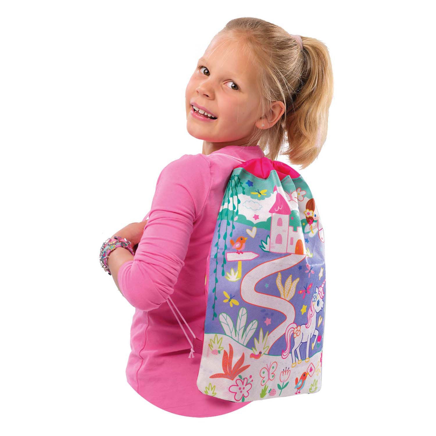 Ses creative 02401 activiteiten tas - armbandjes maken - kleuren - stickeren - knutselen op reis - versier je eigen tas