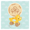 Ses houten trekdier 2 in 1 - triceratops