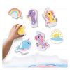 Ses creative - tiny talents - eenhoorn bad eiland - foam eenhoorns - drijvend badspeelgoed - stimuleert fantasie - creatief spelen - baby badspeelgoed - eenhoorn speelgoed
