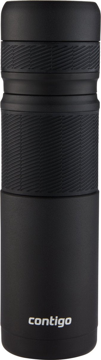 Contigo thermosfles, roestvrijstalen isoleerfles met dubbelwandige vacuümisolatie, voor koffie, thee en ook koude dranken, lekvrij, vaatwasserbestendige dop, bpa-vrij, 740 ml | matte black
