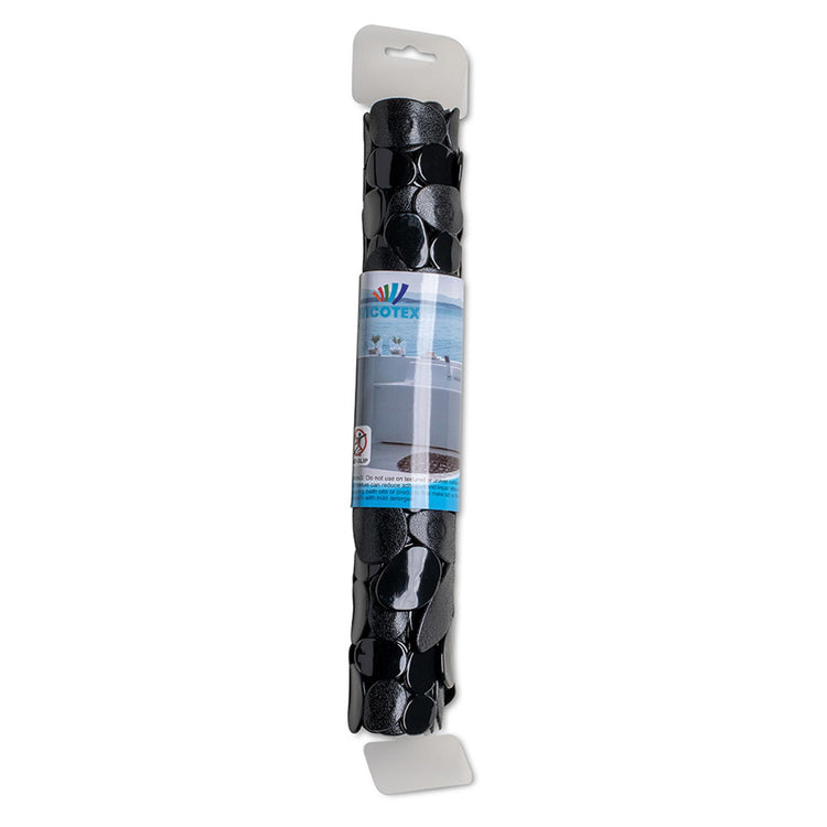 Wicotex badmat pvc antislip stones 68x35cm zwart