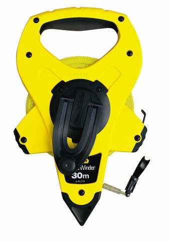 Stanley landmeter powerwinder fiberglas 30m afstandsmeter (geel zwart)