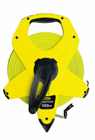 Stanley landmeter powerwinder fiberglas 60m afstandsmeter (geel zwart)