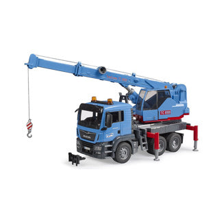 Bruder vrachtwagen man met kraan blauw