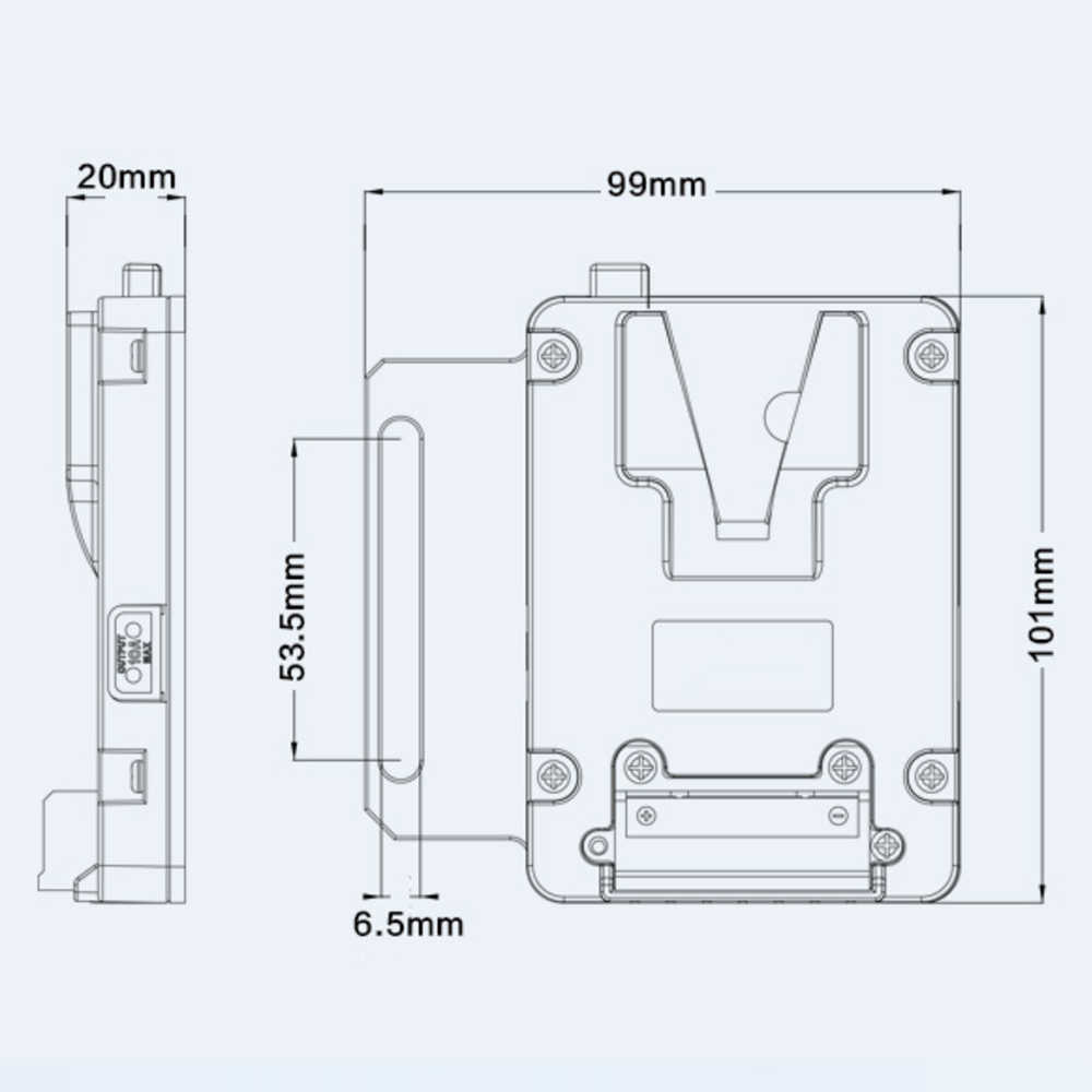 Rolux mini v-mount battery plate rl-ac12s