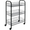 Metaltex tomado- siena keukentrolley met wielen 41x23x63 cm zwart