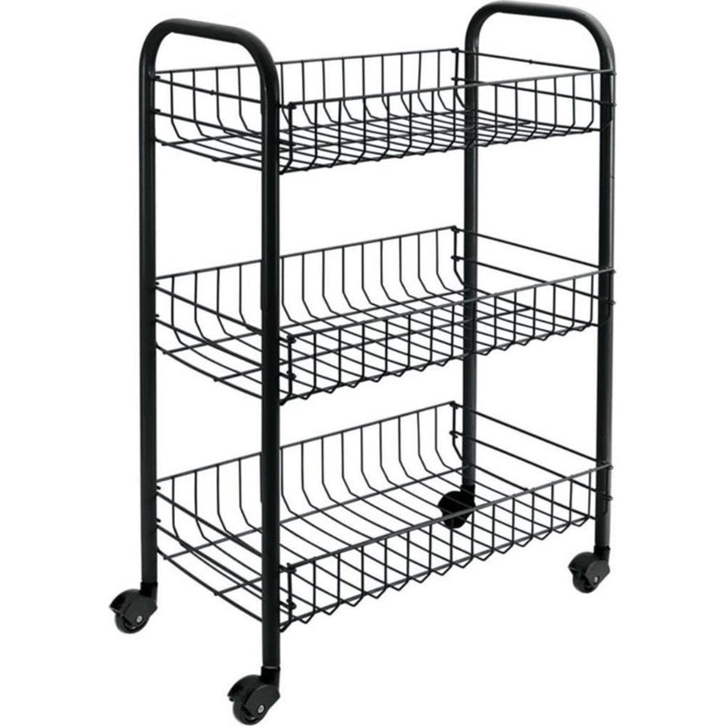 Metaltex tomado- siena keukentrolley met wielen 41x23x63 cm zwart