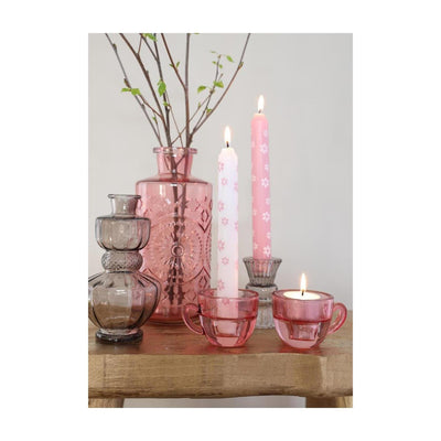 Ideas 4 seasons kaarsenhouder koffie roze ø8xh5cm