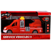 Rapid wheels brandweerwagen met ladder en licht en geluid en frictie sproeifunctie - afbeelding 1