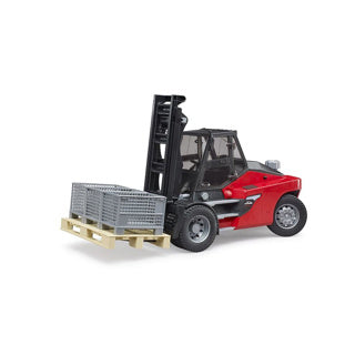 Bruder linde ht160s heftruck met pallet en 3 palletkooien modelvoertuig (02513)
