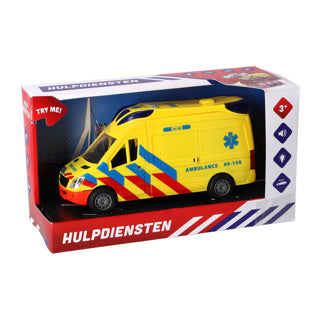 Rapid wheels ambulance auto met licht en geluid | 2 stuks