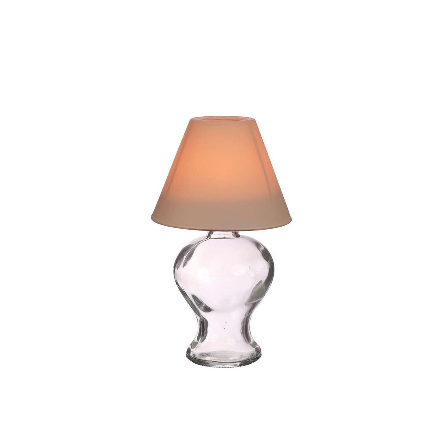 Ideas 4 seasons glazen lamp amber theelichthouder beige ø9xh16cm