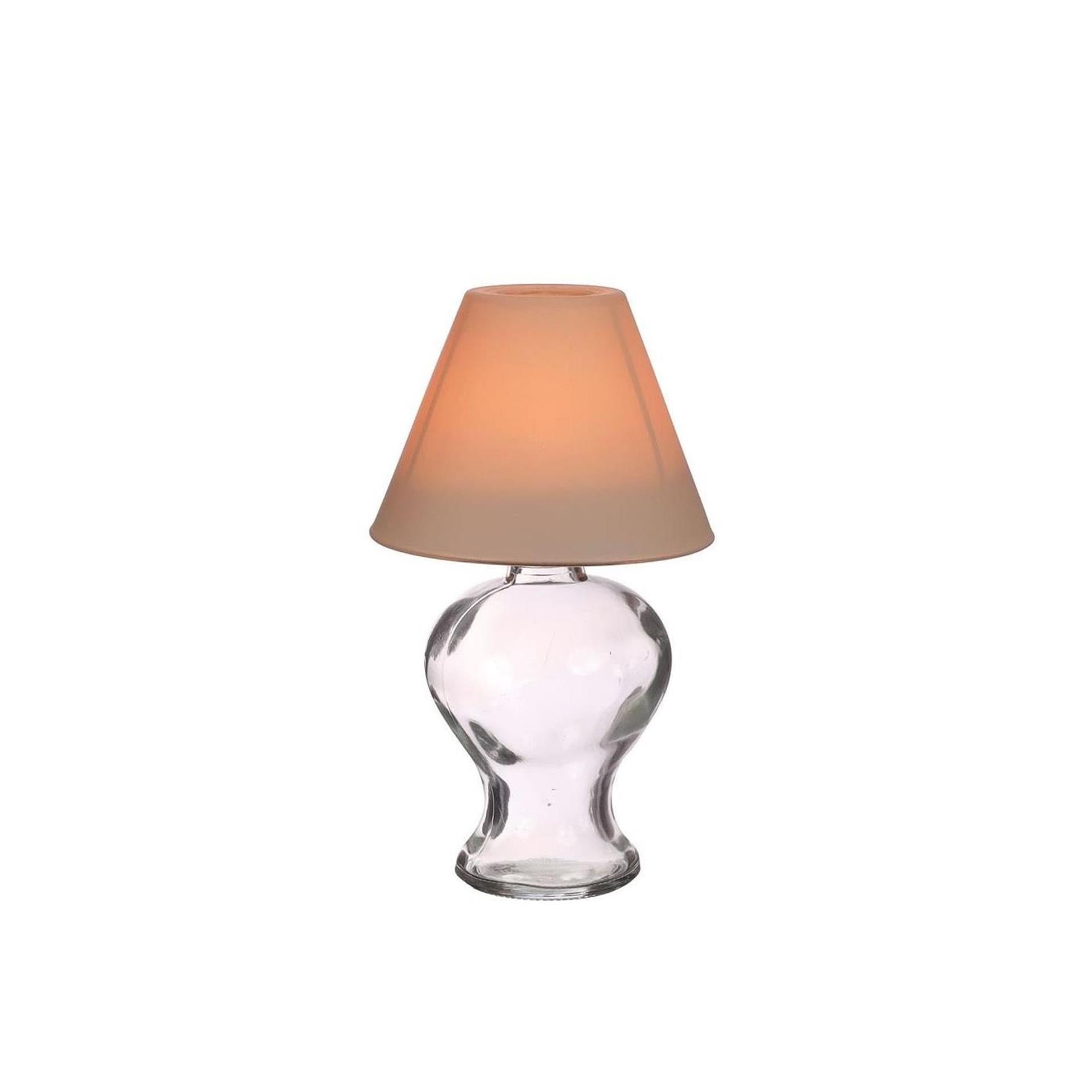 Ideas 4 seasons glazen lamp amber theelichthouder beige ø9xh16cm