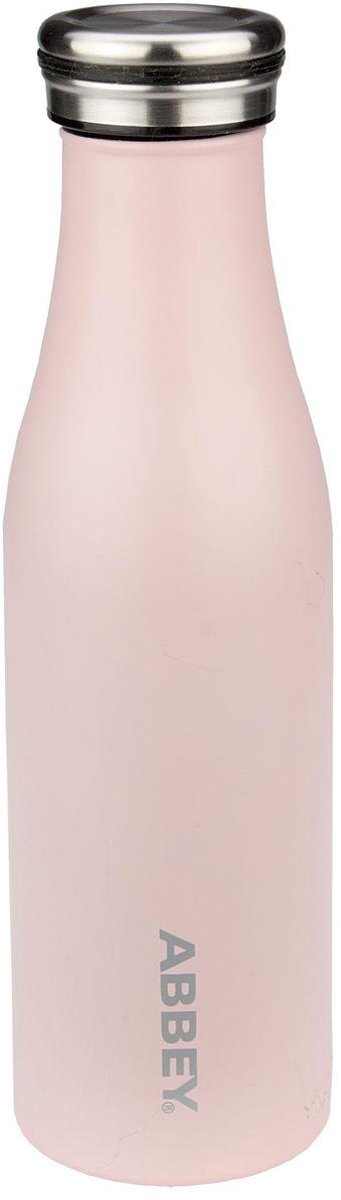 Abbey drinkfles dubbelwandig - victoria - 0.45 l - licht roze zilver - 0,45 l