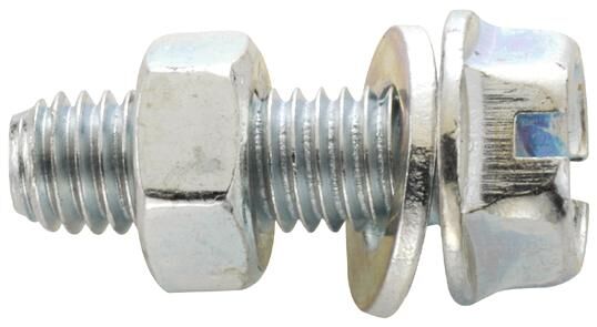 Fix-nippel zeskantschroef met sluitring hex washer head screw 12mm zinc