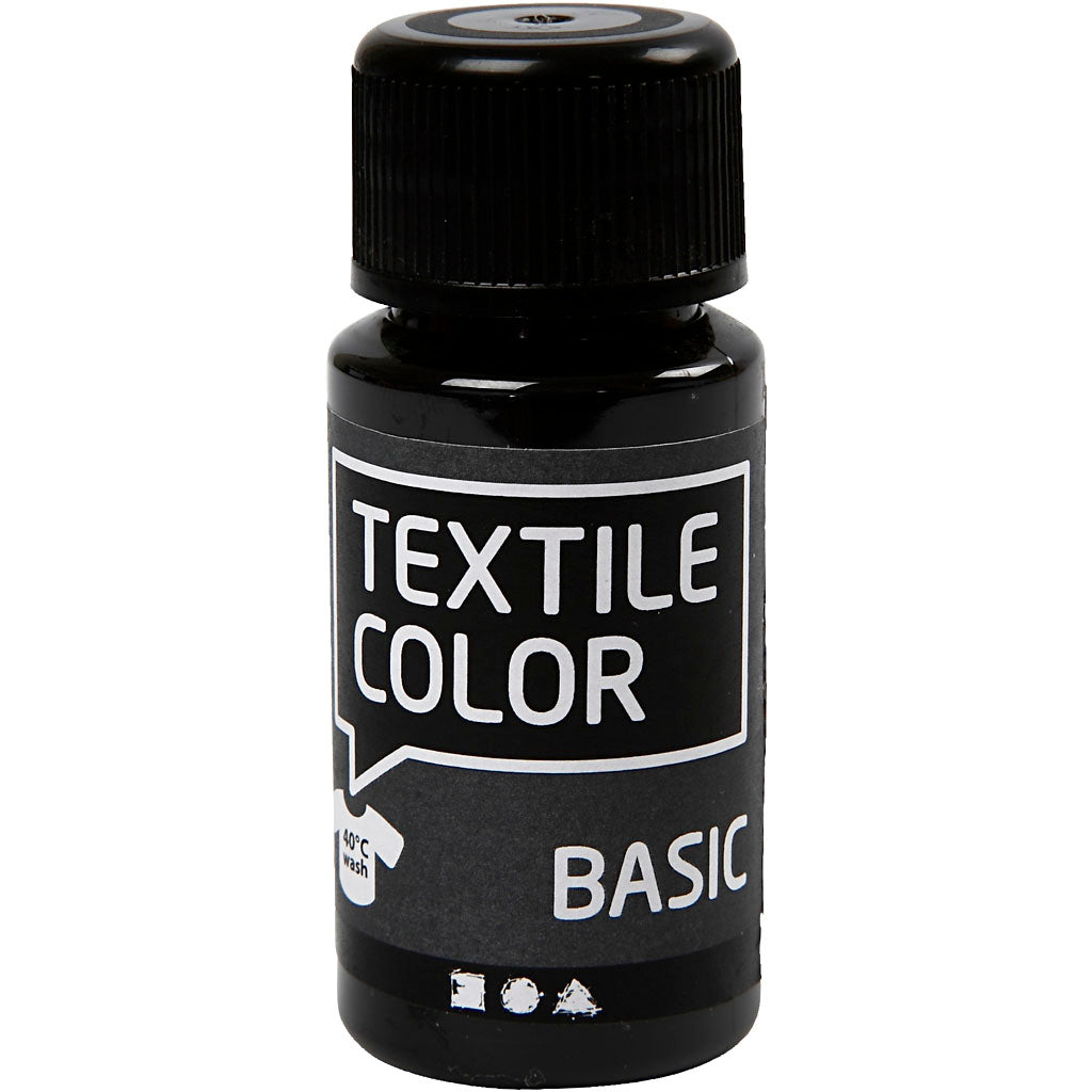Creativ company textile color semi-dekkende textielverf - zwart, 50ml