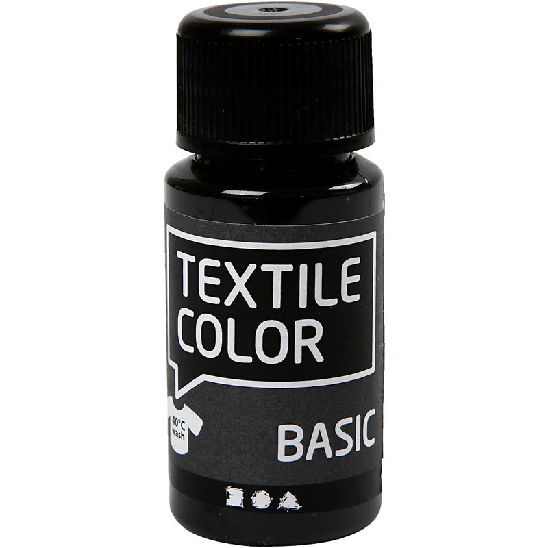 Creativ company textile color semi-dekkende textielverf - zwart, 50ml