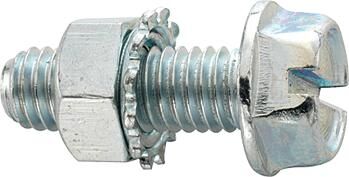 Fix-nippel zeskantbout met flens hex washer head screw 15mm w.toothed nut