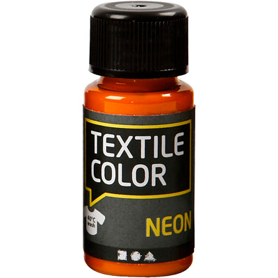 Creativ company textile color dekkende textielverf - neon oranje, 50ml