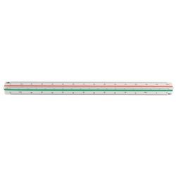 Schaalmeetlat od plastic 30cm wit 1:20 25 50 75 100 125