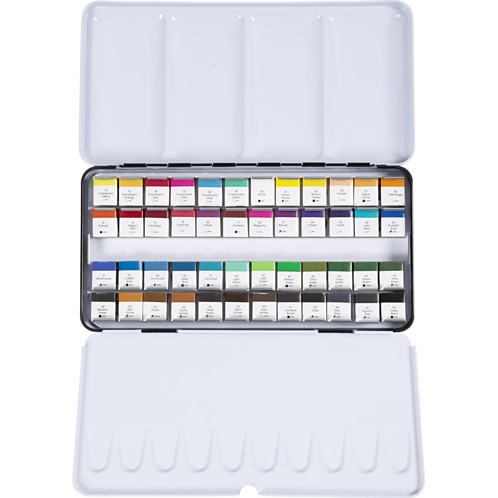 Creotime art aquarelverf standaardkleuren - 48 kleuren