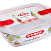 Pyrex schaal met deksel 1,1l 23x15x6cm