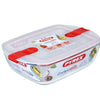 Pyrex schaal met deksel 2,5l 28x20x8cm