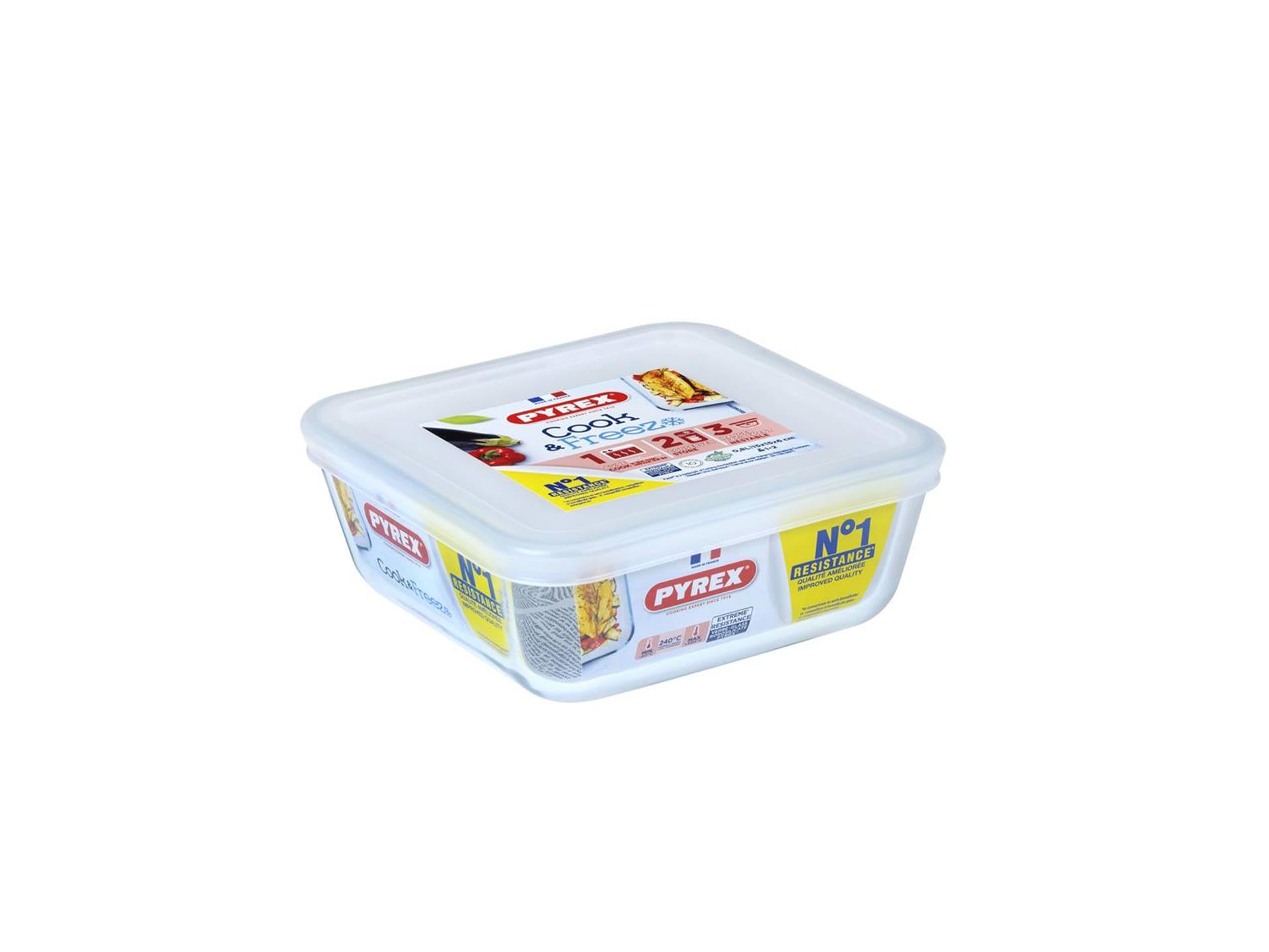 Pyrex cook and freeze ovenschaal 15x15 cm borosilicaatglas