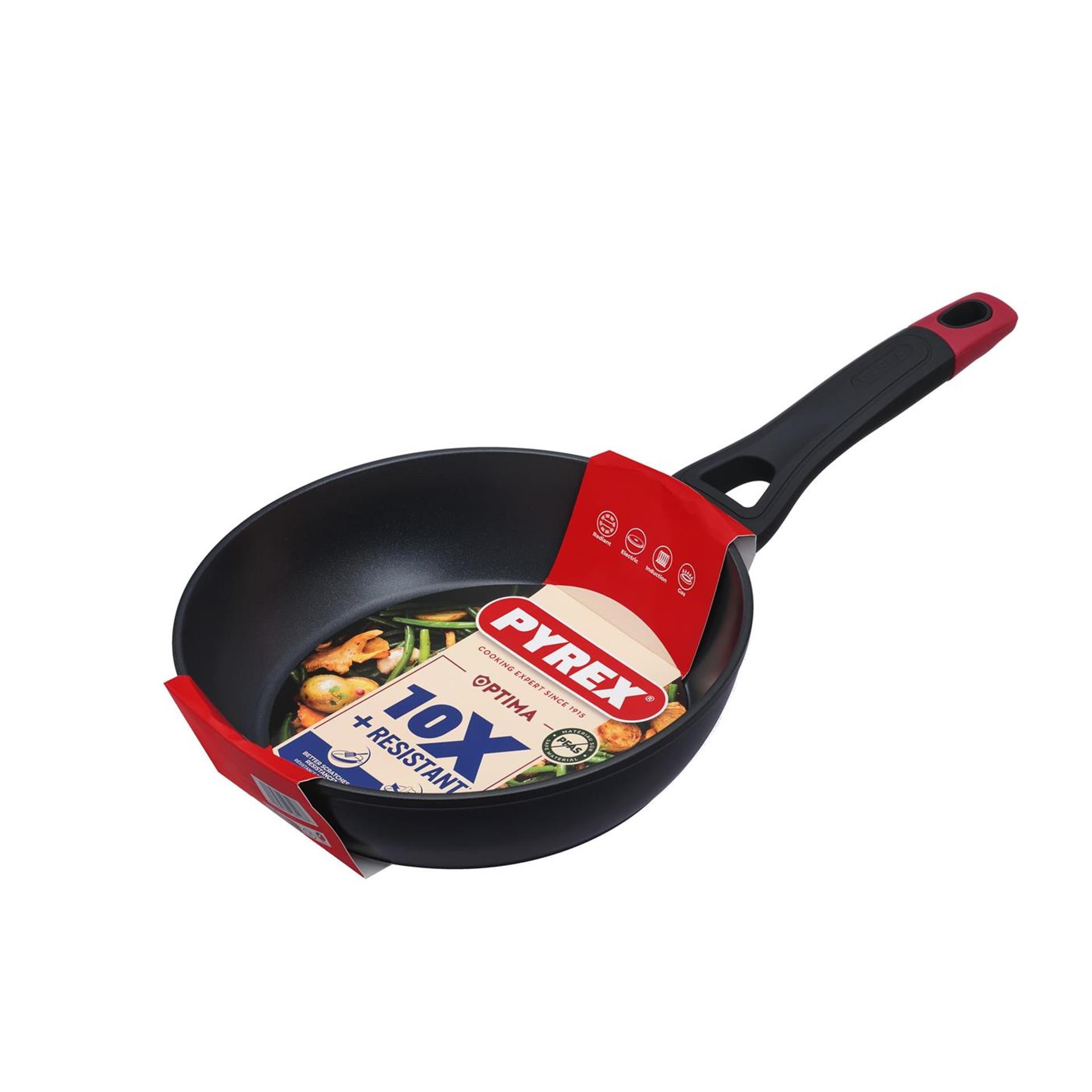 Pyrex optima+ diepe koekenpan ø24cm