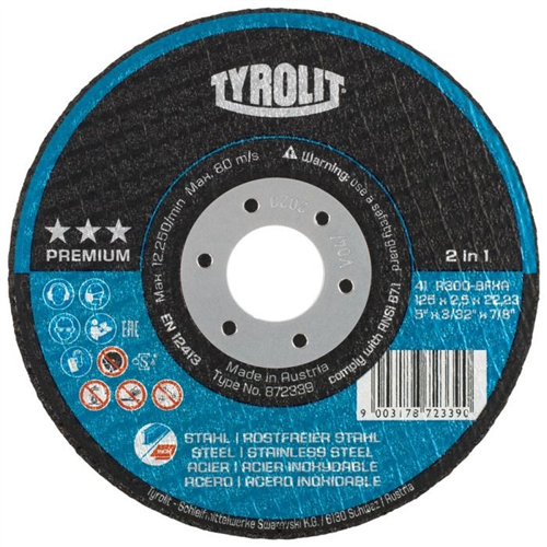 Tyrolit dss 125x1.0mm a60q-bfp premium st rvs | 25 stuks