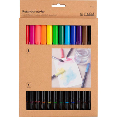 Creative company dubbelzijdige aquarel marker standaard kleuren, 12st.