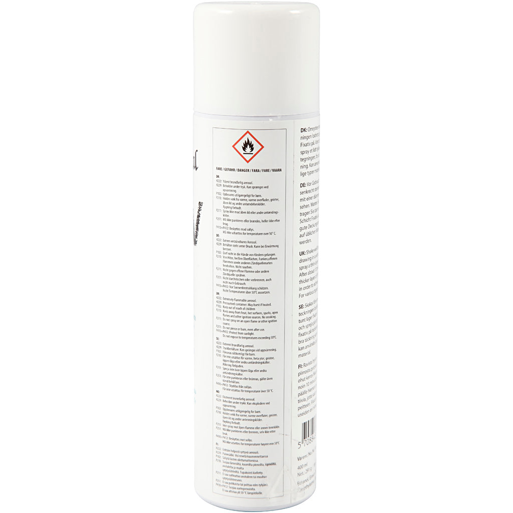 Creativ company fixeerspray - transparante spray voor houtskool, potlood en pastel tekeningen