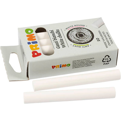 Creativ company schoolbordkrijt, l: 8 cm, d 10 mm, wit, 10 stuk 1 doos