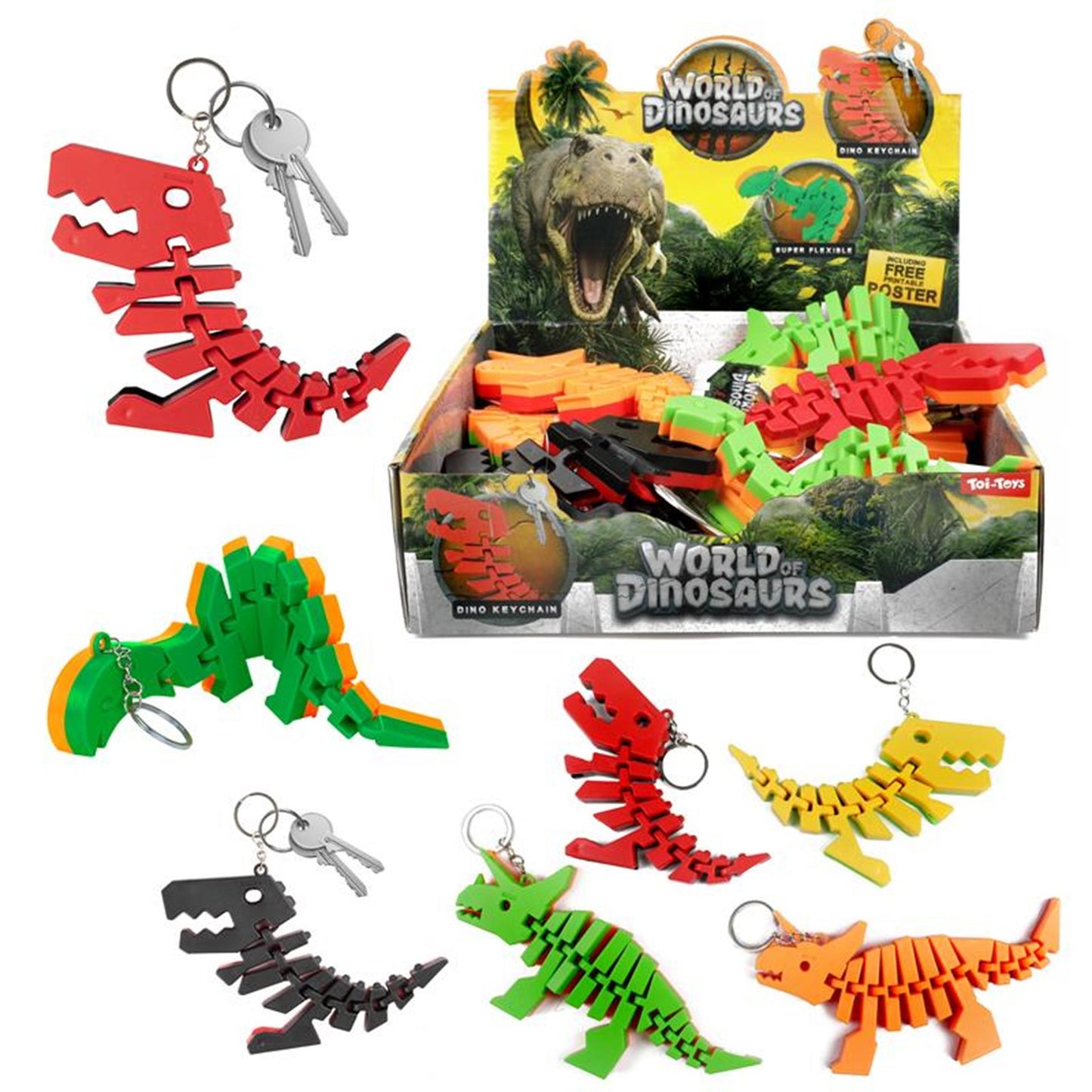 Toi-toys world of dinosaurs sleutelhanger dino bones