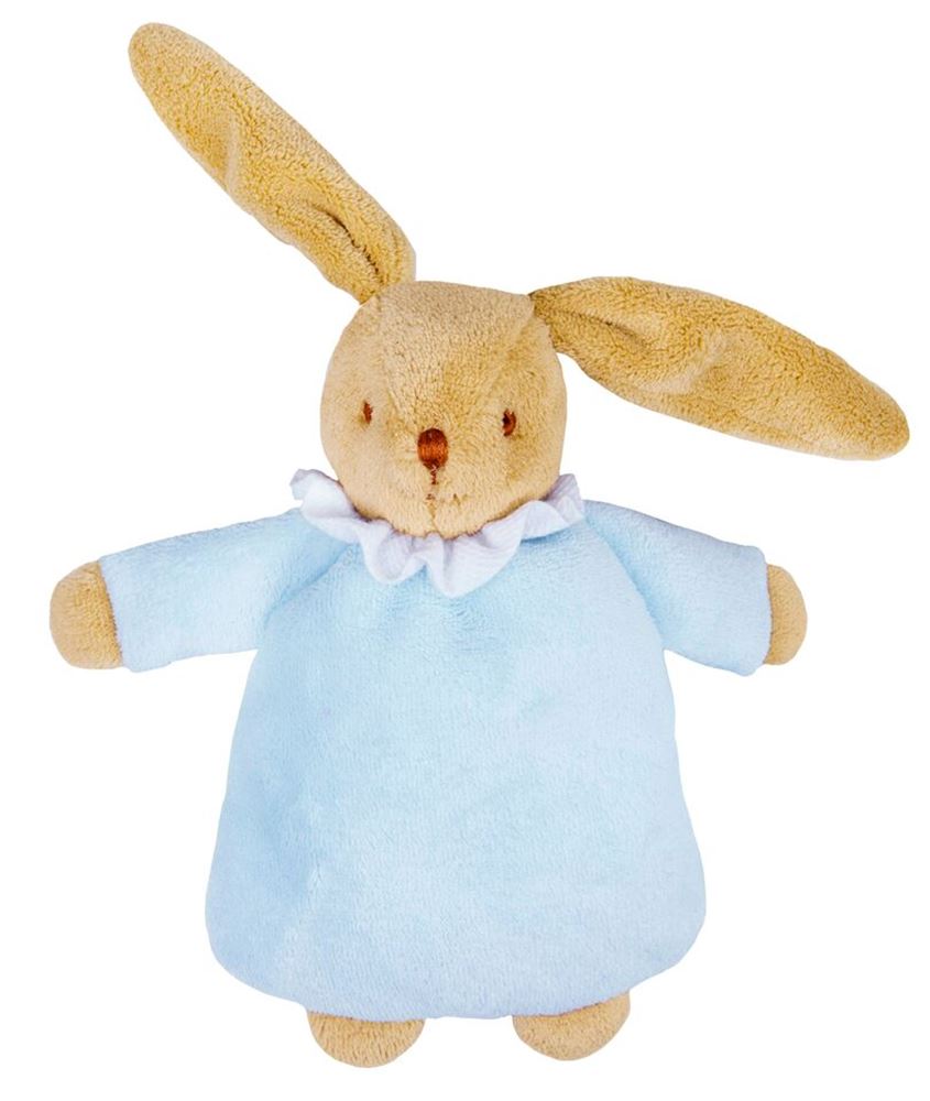 Knuffelkonijn rammelaar lichtblauw 19 cm