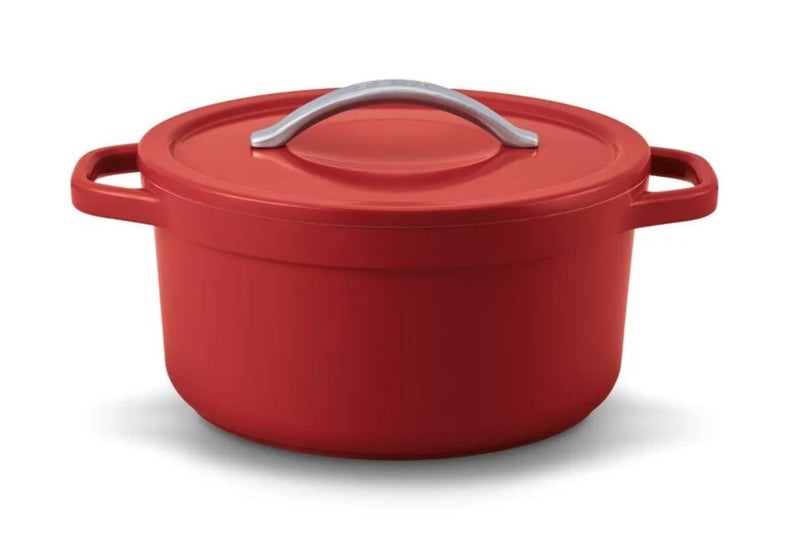Beka plume braadpan - ø 24 cm - stoofpot - gerecycleerd gietaluminium - extra lichtgewicht - pfas-vrij - 4,5 l - rood