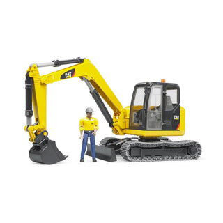 Bruder cat minibagger met arbeider
