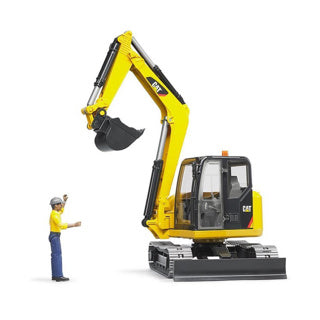 Bruder cat minibagger met arbeider