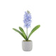 Mansion atmosphere kunstbloem hyacint paars blauw in pot real touch 15x15x41cm